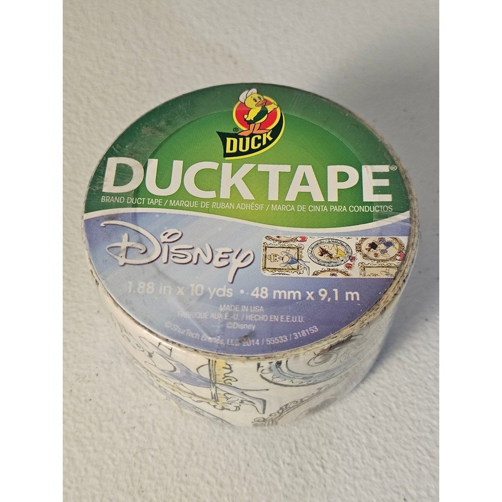 New Sealed 1 Roll Disney Princess Duck Duct Tape 1.88" x 10 YD